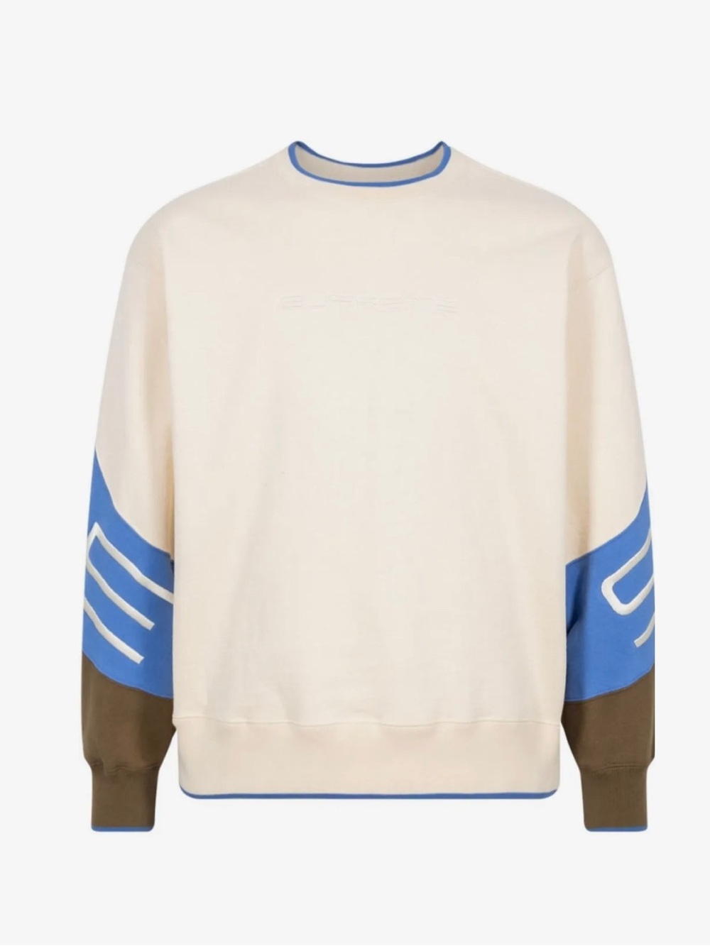 Supreme Stretch Crewneck Sweatshirt AW22 Collection Colourblock, Size Medium